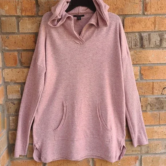 Cyrus Ladies' Drop Shoulder Ribbed Hem Pullover Hoodie Top Orchid Heather Size M - Picture 12 of 16